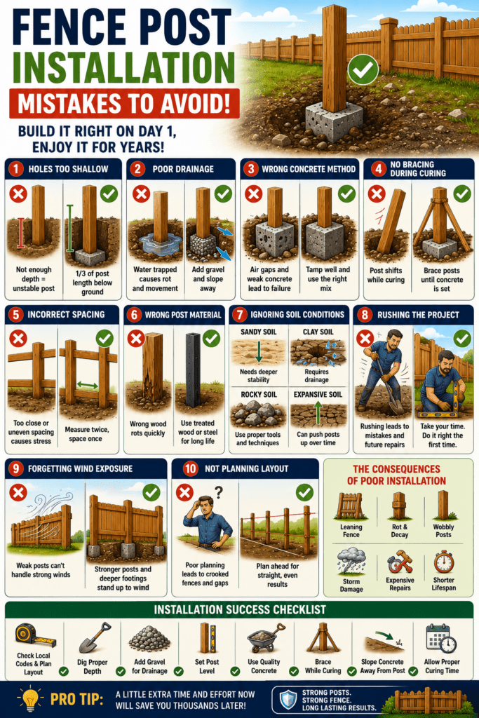 Infographic - Fence Post Installation Mistakes to Avoid