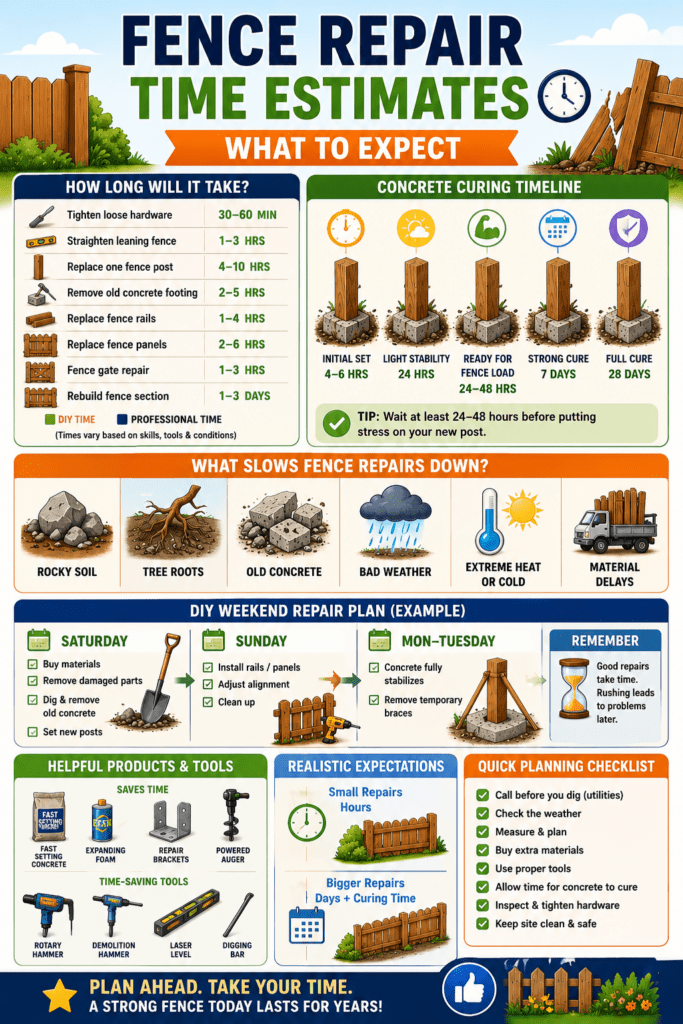 Infographic - Fence Repair Time Estimates