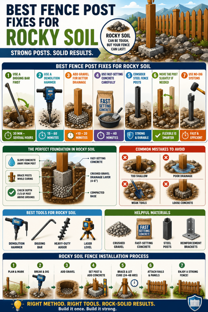 Infographic - Best Fence Post Fixes for Rocky Soil