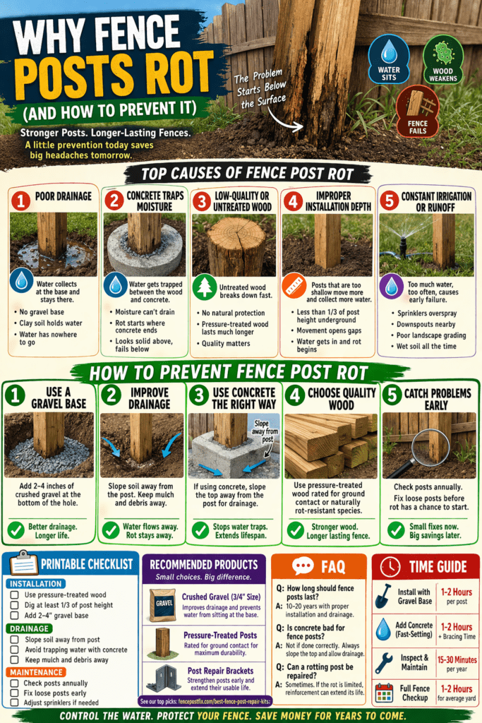 Infographic - Why Fence Posts Rot, and How to Prevent It